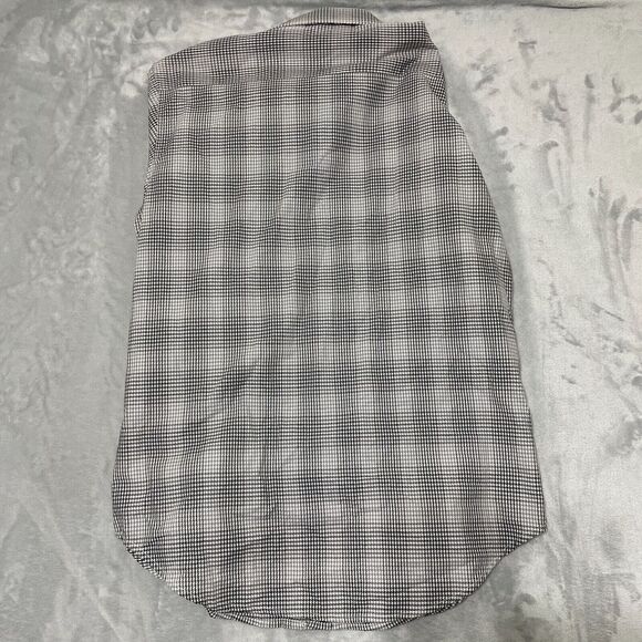 Robert Graham Exclusive Shirt Men Small Black White Houndstooth Plaid Flip Cuff - Picture 6 of 7